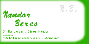 nandor beres business card
